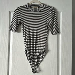 Black and White Striped Bodysuit